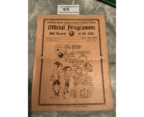 1934/35 Tottenham v West Brom Football Programme: Very good condition 4 page league match with no team changes.