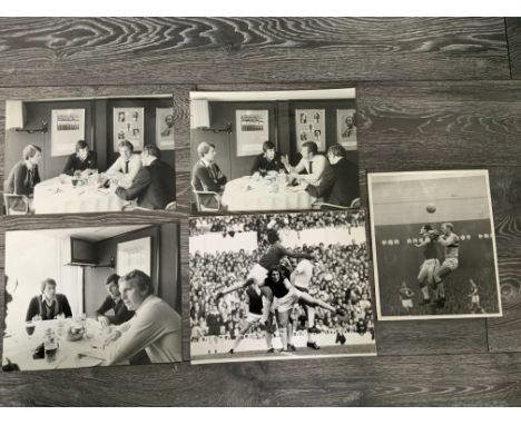 Bobby Moore West Ham Large Press Photos: All very large press photos although 2 are blank to rear. 3 different poses of Hurst