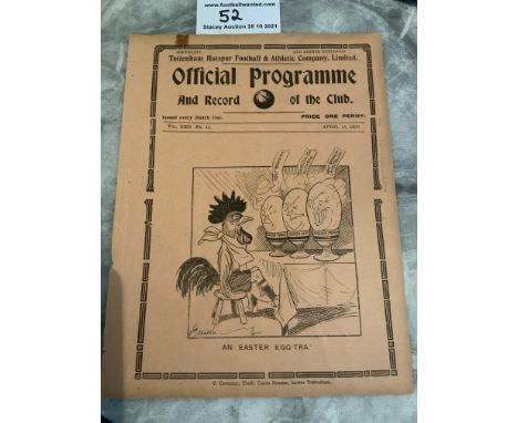 1929/30 Tottenham v West Brom Football Programme: Good condition 4 page league match with no team changes. Ex bound with evid