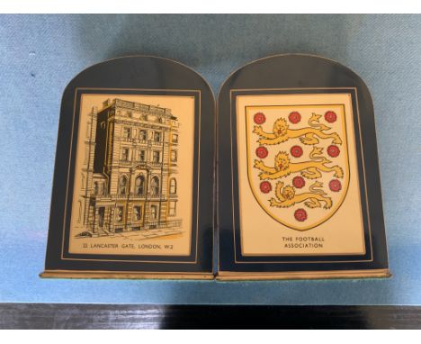 Football Association Decorative Book Ends: Former property of the President of the Football League Len Shipman who held that 