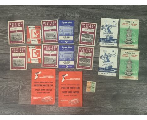 West Ham 1964 FA Cup Football Memorabilia: Two sets of programmes from the third round through to the final. C/W two songshee