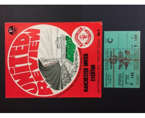 70 /71 Manchester United V Everton Football Ticket: Unused ticket dated 2 9 1970 plus programme. (2)