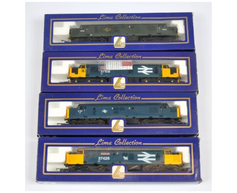 Lima OO Group of 4x Ltd Edition BR Class 37 Diesel Loco's. L20644 Green D6700 Model Rail cert No.350 of 500, L204655 Blue 374