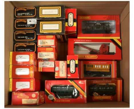 Hornby &amp; Similar a mixed group of Wagons to include Mainline 37411 Tank Wagon "National", Hornby R6564 BR 20 ton Hopper W