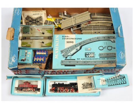 Marklin Loco's, Track &amp; Accessories. To include 3098 4-6-0 DB Steam Loco &amp; Tender, 3001 Overhead Electric Loco, 7162 