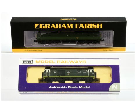 Graham Farish &amp; Dapol Pair of Diesel Loco's. Comprising 371-825C BR Green Class 47 D1779, Dapol ND084Z BR Green Hymek D70