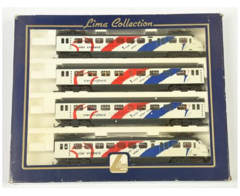 Lima HO Gauge Ref 149733 4-car Vier Vrijheld overhead electric set. Condition is Excellent Plus to Near Mint in Good box.&nbs