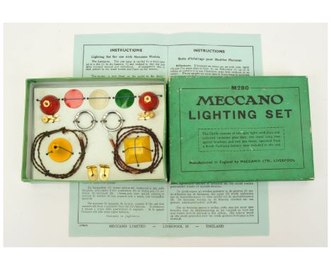 Meccano Pre-War 1938 M280 Lighting Set. Appears unused. Condition is Good Plus to Near Mint in Good to Good Plus box.&nbsp;
