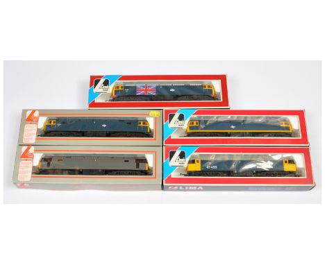 Lima OO Group of 5x BR Class 47 Diesel Loco's. Comprising 205048 Blue&nbsp; 47298, 205210 Blue 47164 with large union jack fl