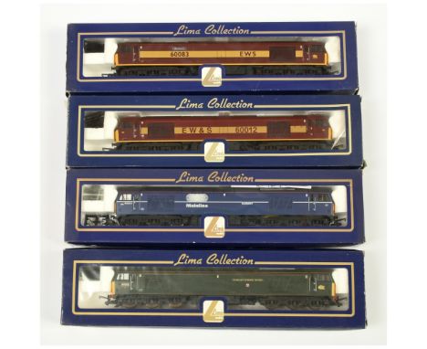 Lima OO Group of 4x Class 60 Diesel Loco's. Comprising L204620 EWS Maroon / Yellow 60083 Mountsorrel, 204755 EWS Maroon / Yel