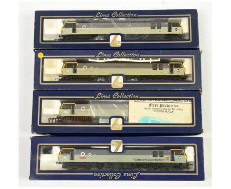 Lima OO Group of 4x Class 92 Overhead Electric Loco's. All in Railfreight European Livery Ltd Edition L204708 - 92030 Ashford