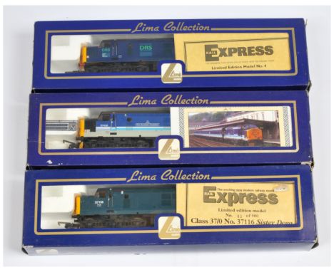 Lima OO Group of Ltd Edition Class 37 Diesel Loco's. Comprising L204605 - 37610 DRS Rail Express Magazine Cert No.320 of 550,