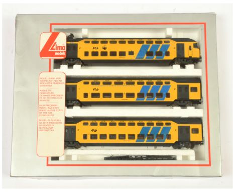 Lima HO Gauge Ref 149723K 3-car NS Panda Double Decker Coach Set. Condition is Excellent Plus to Near Mint in Good box.&nbsp;