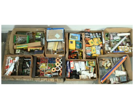 Railway Layout items & tools large qty - PALLET LOT. To include various loose & packaged layout scenic accessories & material
