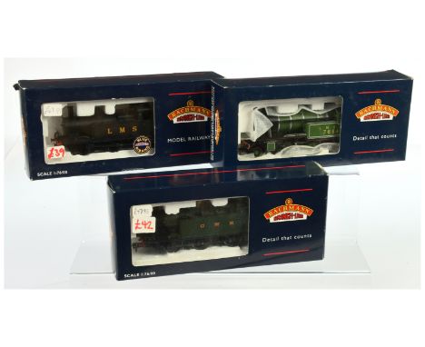Bachmann Branchline OO Group of 3x Tank Loco's. Comprising 31-608 2-6-2 LNER Green 7684 V3, 32-075A 0-6-2 GWR Green 6600 Clas