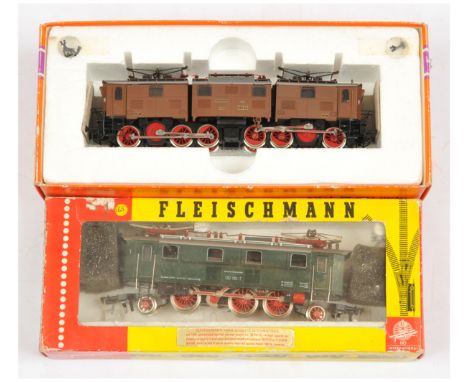 Fleischmann &amp; Rowa HO Pair of Overhead Electric Loco's. Comprising Fleischmann 4369 2-6-2 DB Green 132 101-7, Rowa Oldtim