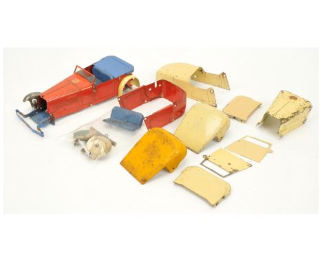 A glazed framed display of Meccano Aeroplane Constructor Set parts