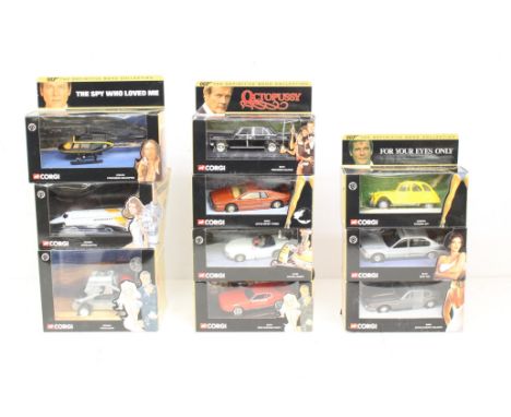 Corgi:&nbsp;A collection of ten boxed Corgi: The Definitive Bond Collection vehicles. Original boxes, general wear expected w