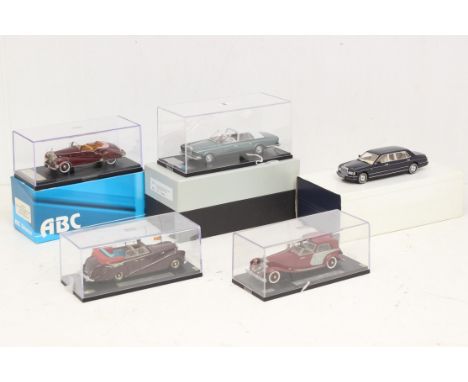 Rolls-Royce: A collection of five Rolls-Royce 1:43 vehicles, three boxed, to include: ABC232 Rolls Royce Inskip 1947, Rolls-R