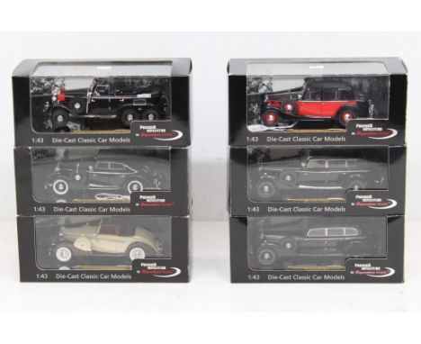 Signature Models: A collection of six boxed Premier Miniature by Signature Models 1:43 vehicles, to include: 1938 Mercedes-Be