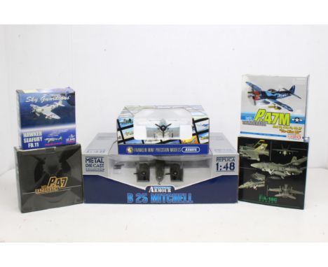 Aircraft: A collection of six boxed model aircraft to include: Collection Armour B 25 Mitchell, DB 1 Dauntless; Dragon P47 Th