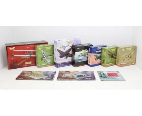 Corgi: A collection of boxed Corgi: The Aviation Archive, Reference AA99148, AA33803, AA36302, AA32016, AA36802, AA36201, and