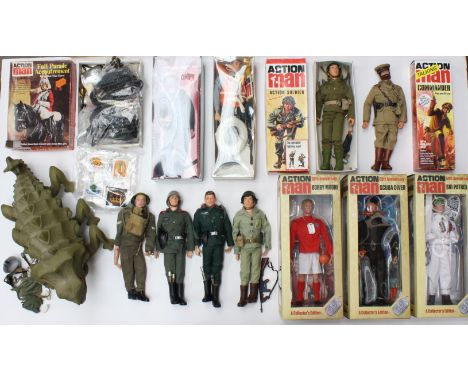 Action Man: A collection of assorted Action Man figures, to include three 50th Anniversary boxed figures: Bobby Moore, Ski Pa