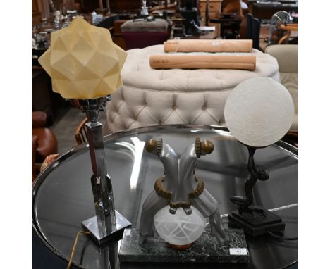 Three Art Deco style table lamps 