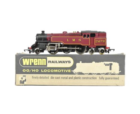 Model Railway - a vintage Wrenn OO gauge model railway trainset locomotive engine, no. W2219 2-6-4 tank LMS '2679'. Housed wi