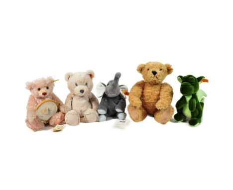 Teddy Bears - a collection of x5 German Steiff made soft toy teddy bears comprising; 281174 Trampili Elephant, 015120 Kian Ba