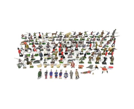 Toy Soldiers - a large collection of vintage lead toy soldiers to include early flat / pressed metal examples. Various Soldie