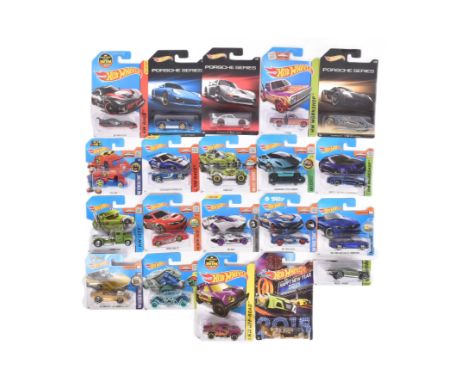 Hot Wheels - Mattel - a collection of x20 assorted 2010s Mattel made HotWheels carded diecast models. Various types, makes an