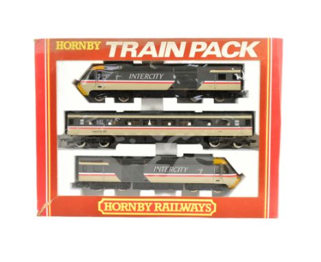 A vintage Hornby OO gauge model railway trainset, No. R397 B.R Class 253 Inter-city 125 3-car pack 43072 and 43051, with carr