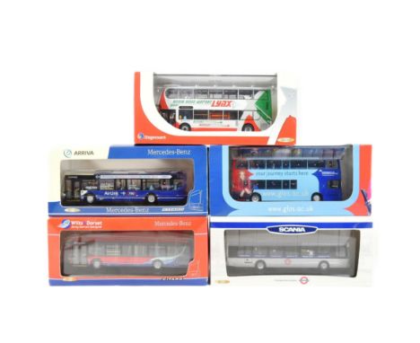 Diecast - a collection of x5 Creative Master Northcord 1/76 scale diecast model buses. Assorted companies and liveries, all b