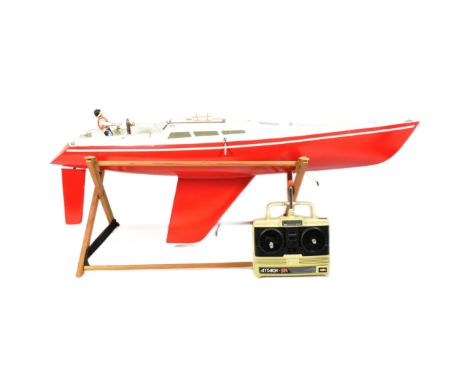 My Lady II Of Bristol - vintage RC Radio Controlled pond yacht. ABS hull in red and white, with a weighted keel. Fitted with 