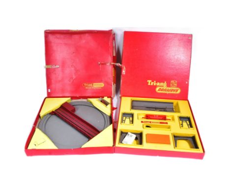 Two vintage Hornby Tri-ang OO gauge model railway trainsets, comprising of R.161 Operating Hopper Car Set, with paperwork, an