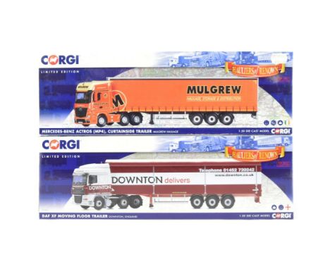 Diecast - x2 original Corgi Hauliers of Renown 1/50 scale boxed diecast model trucks / lorries comprising CC14116 DAF XF Movi