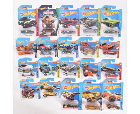 Hot Wheels - Mattel - a collection of x20 assorted 2010s Mattel made HotWheels carded diecast models. Various types, makes an