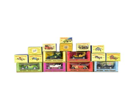 Diecast - a collection of vintage Matchbox Models of Yesteryear / Y-Series diecast model cars to include; 1911 Renault, 1912 