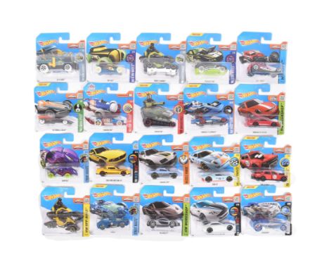 Hot Wheels - Mattel - a collection of x20 assorted 2010s Mattel made HotWheels carded diecast models. Various types, makes an
