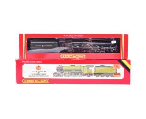 Two vintage Hornby OO gauge model railway trainset locomotive engines, comprising of; R292 GWR 4-6-0 Loco 'King Richard I' an