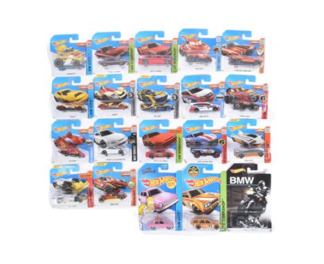 Hot Wheels - Mattel - a collection of x20 assorted 2010s Mattel made HotWheels carded diecast models. Various types, makes an
