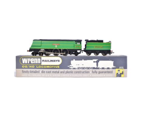 Model Railway - x2 vintage Wrenn OO gauge model railway trainset locomotive engine, No. W2266 Streamlined West Country Class 
