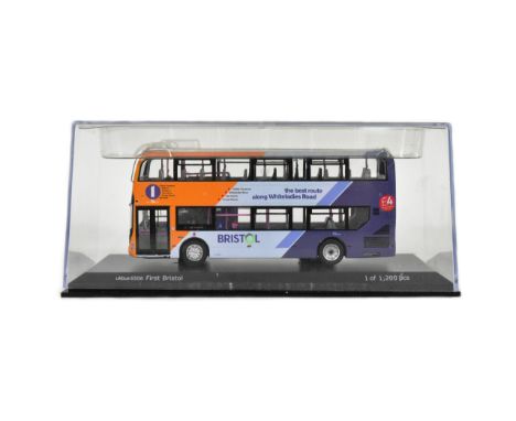 Diecast - a Limited Edition UK Bus boxed diecast model No. 6506 First Bristol. Lacking one wing mirror. Detailed scale model.