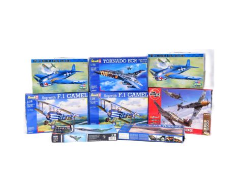 Model Kits - a collection of assorted plastic model kits of Military and Aviation interest to include; Revell 1/28 scale Sopw