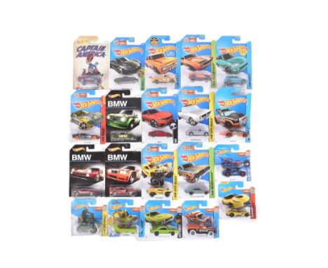 Hot Wheels - Mattel - a collection of x20 assorted 2010s Mattel made HotWheels carded diecast models. Various types, makes an