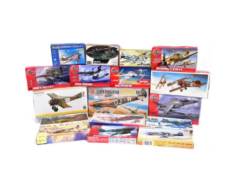 Model Kits - a collection of assorted plastic model kits of aviation interest; Airfix 1/48 scale Supermarine Spitfire Mk Vb, 