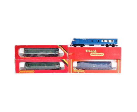 Model Railway - a collection x4 vintage Triang / Hornby OO gauge model railway diesel trainset locomotive engines comprising;