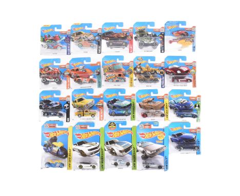 Hot Wheels - Mattel - a collection of x20 assorted 2010s Mattel made HotWheels carded diecast models. Various types, makes an