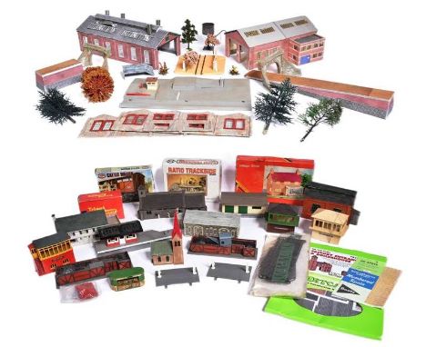 Model Railway - a collection of OO gauge model railway trainset locomotive trackside model buildings and accessories to inclu